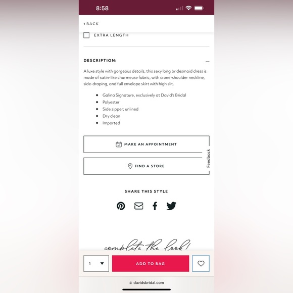 David’s Bridal green graduation gown or bridesmaid dress size 4 - Picture 4 of 7